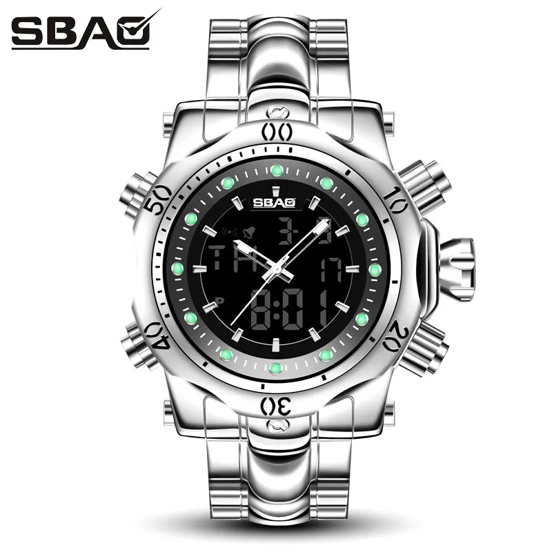 

SBAO 2018 New Arrival Men Multi-function Quartz Watch Male Business Dress Dual Dispaly Clock Colorful Watch Men Relogio Feminino