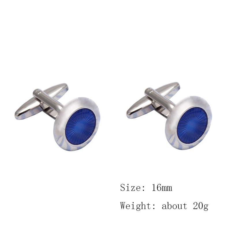 CHUKUI Men's French Shirts Cufflinks Environmental Protection Blue Enamel Cufflink Free Shipping (2)