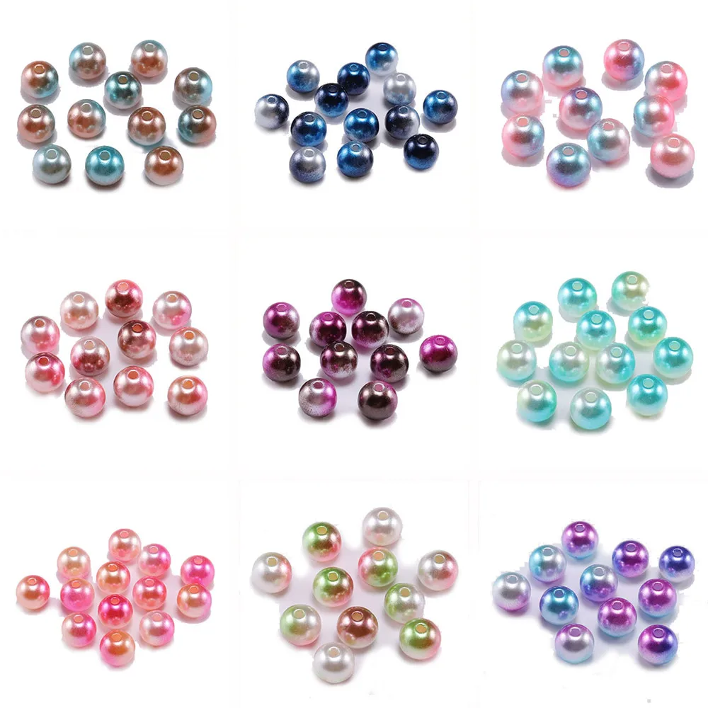 

(58-5000PCS/Lots) Wholesale Jewelry Pearl Colorful Round Ball Candy Color Imitation Pearl Beads For Diy Jewelry Making Finding