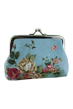 

Canvas Hasp Purse Key Coin Wallet Bag(blue)
