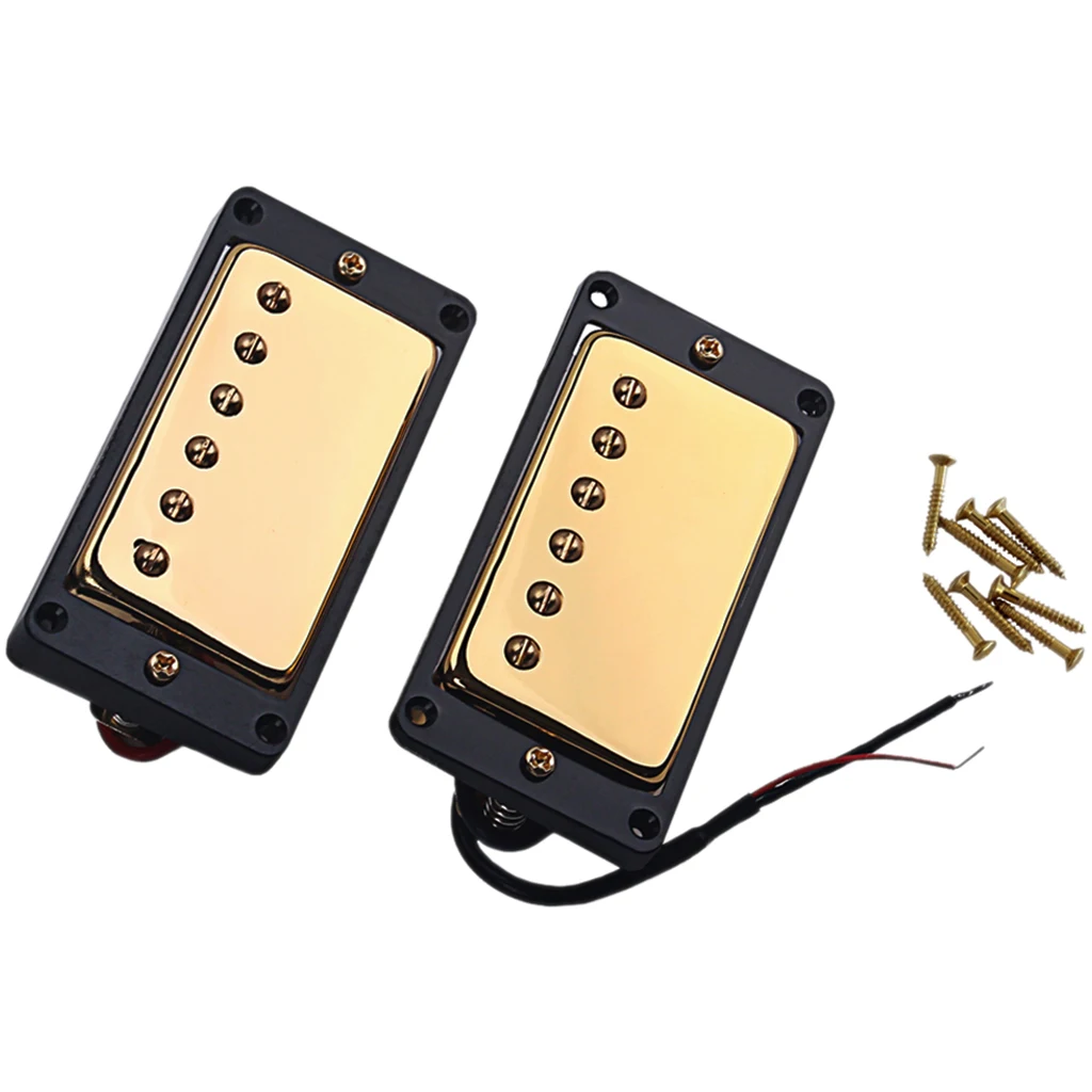 2 Pieces Double Coil Neck Bridge Pickup for LP Electric Guitar 50/52mm