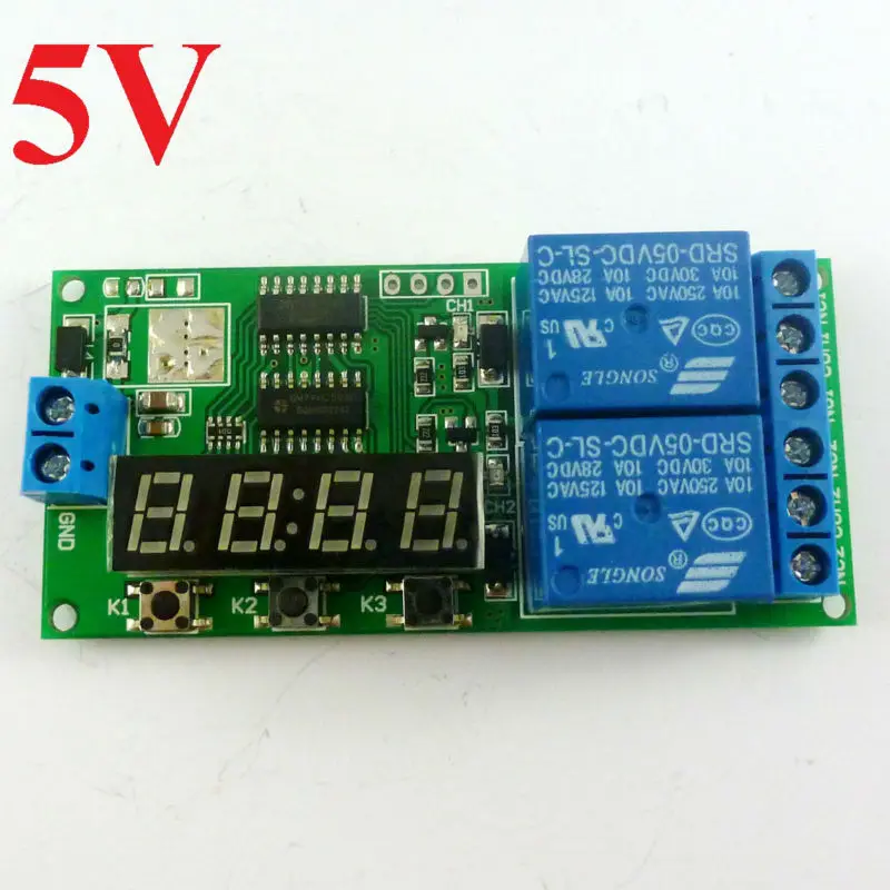 KC22B02_5V DC 5V 2 Channel Multifunction Delay Timer Module Delay Relay