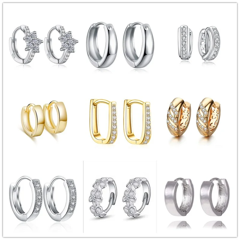 

QCOOLJLY 30 Pairs Different Style Fashion Geometric Metal Small Circle Hoop Earrings for Womens Girls Punk Jewelry