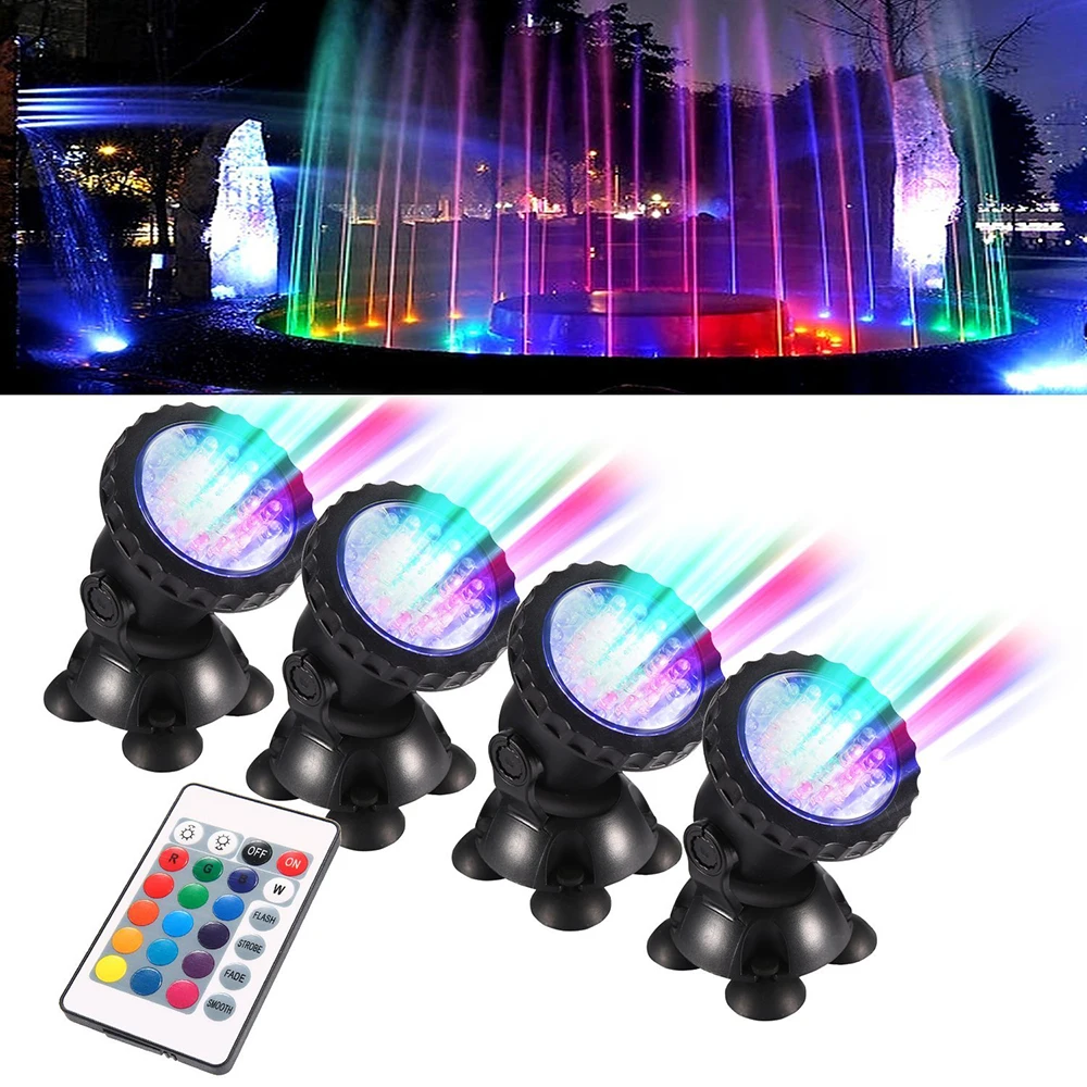 

US UK EU AU LED Spot Light 4Pcs Lights LED Underwater Spot Light Garden Pond Light LED Aquarium Fish Tank Lamp