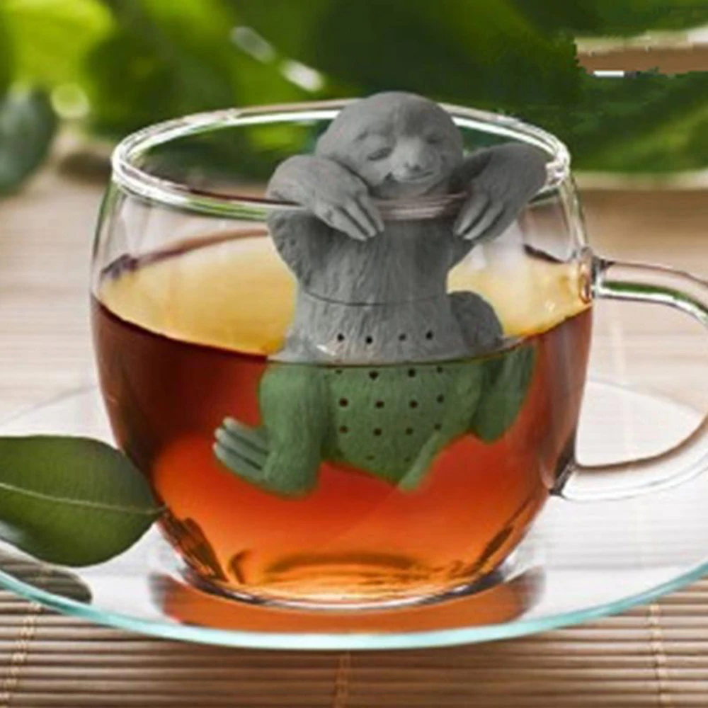 

1Pcs Silicone Sloth Shaped Tea Infuser Reusable Tea Strainer Coffee Herb Filter For Home Loose Leaf Diffuser Accessories