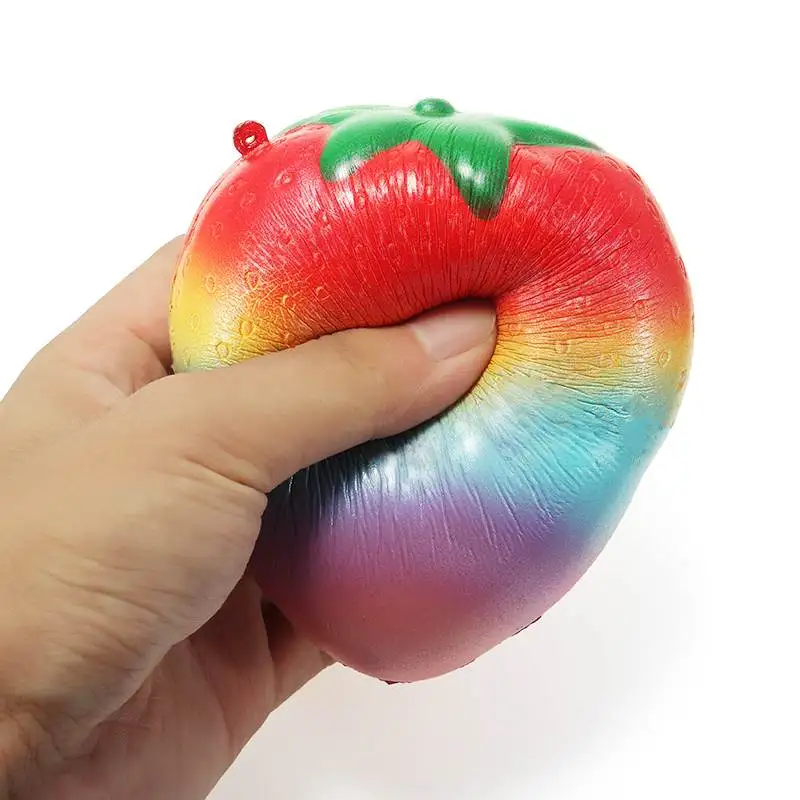 S quishy Rainbow jam шоколадная клубника Jumbo 10 см мягкая медленно поднимающаяся фруктовая коллекция подарок Декор Игрушка