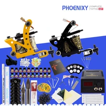 Полный комплект татуировки 2 пулемёта 20 цветов чернила пигмент lcd источник Питания Перманентный макияж профессиональная машина татуировки набор