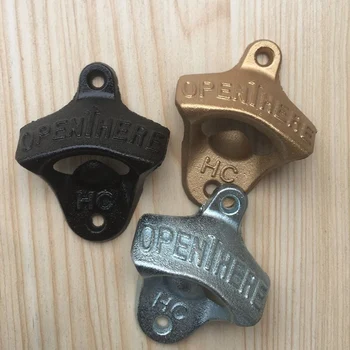 

Wall Mounted Bottle Openers Vintage Cast Iron Wine Soda Beer Cap Opener Bar Tools Gold/Black/Silver Color