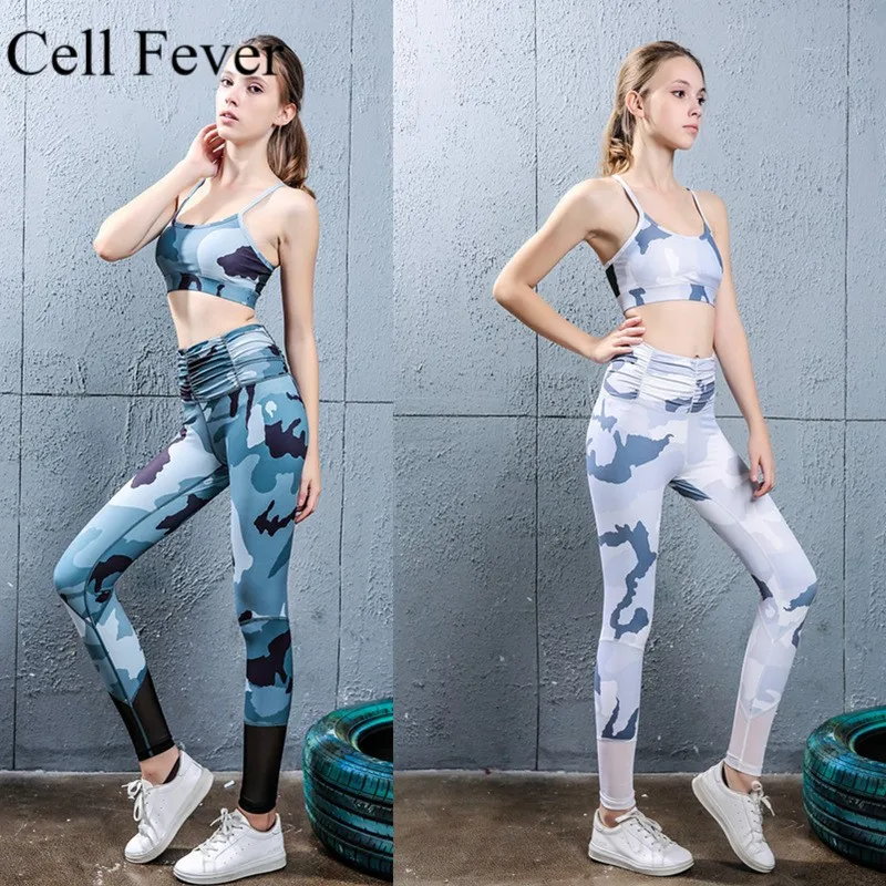 

Workout Clothes For Women 2 Piece Set Women Sport Suit Fitness Sports Bra And Scrunch Leggings Camouflage Tracksuit Tights Set