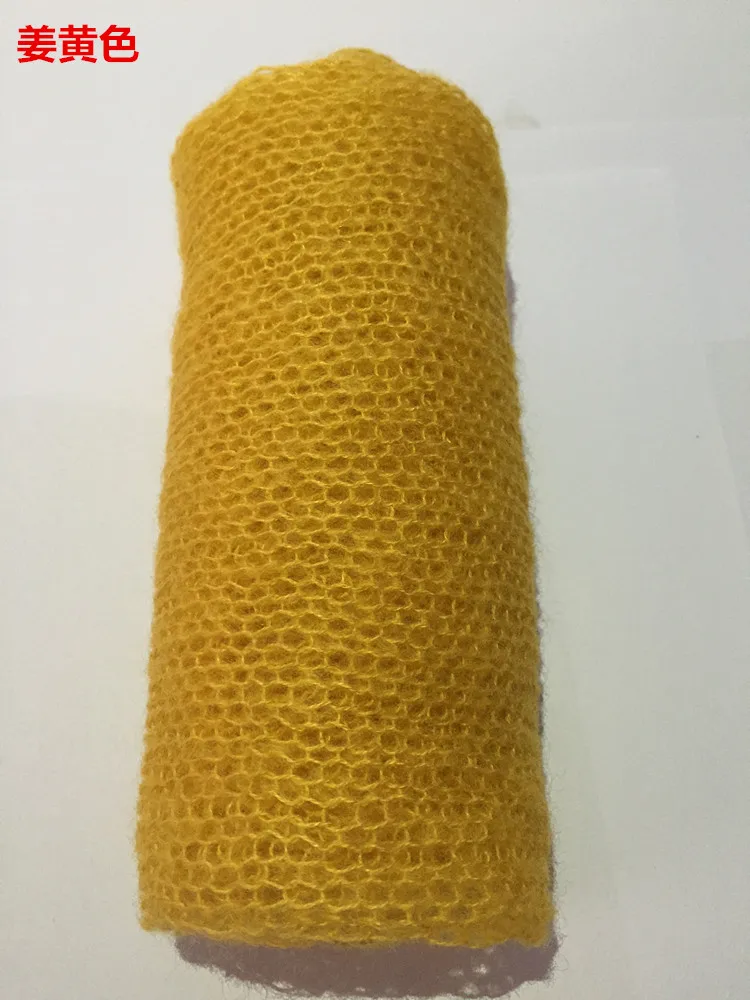 turmeric 40*60 см 12 цветов Детские Обертывания для фотографирования новорожденных съемки фото Аксессуары для младенцев поступление одеял мохер стрейч вязать - Цвет: turmeric