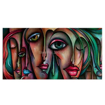 

Handmade Abstract Oil Painting On Canvas cheap modern design art painting women girls face canvas wall art ideas From Artist