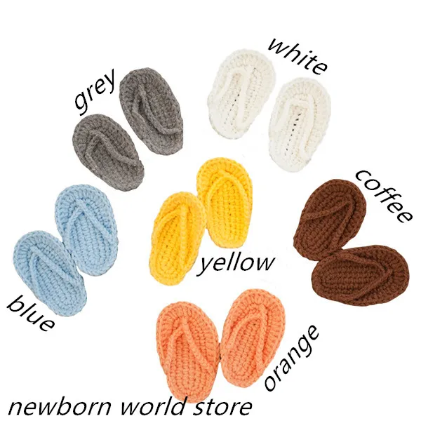 

Newborn photography props mini crocheted small slippers