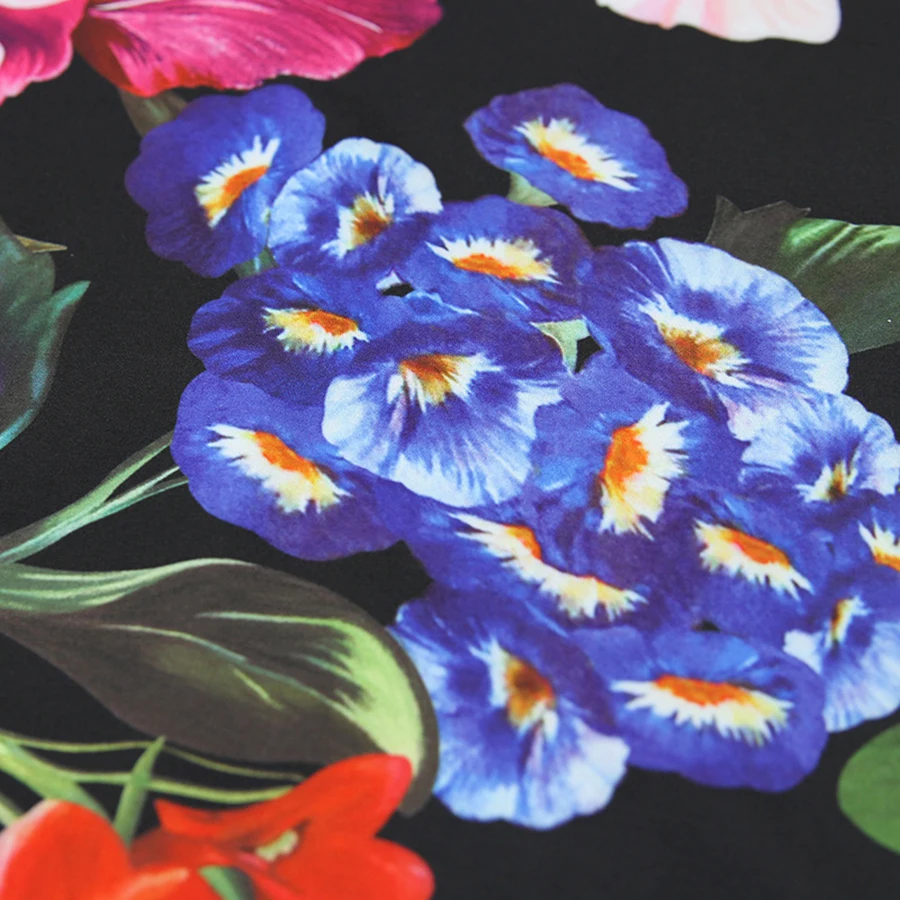 SEQINYY Slim Dress Flowers Colorful Printed 2019 Summer Spring New Fashion Women's Long Sleeve High Quality Knee Sheath Dress SEQINYY Slim Dress Flowers Colorful Printed 2019 Summer Spring New Fashion Women's Long Sleeve High Quality Knee Sheath Dress