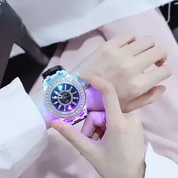 Модные часы для влюбленных Светящиеся Силиконовые студенческие многофункциональные детские часы
