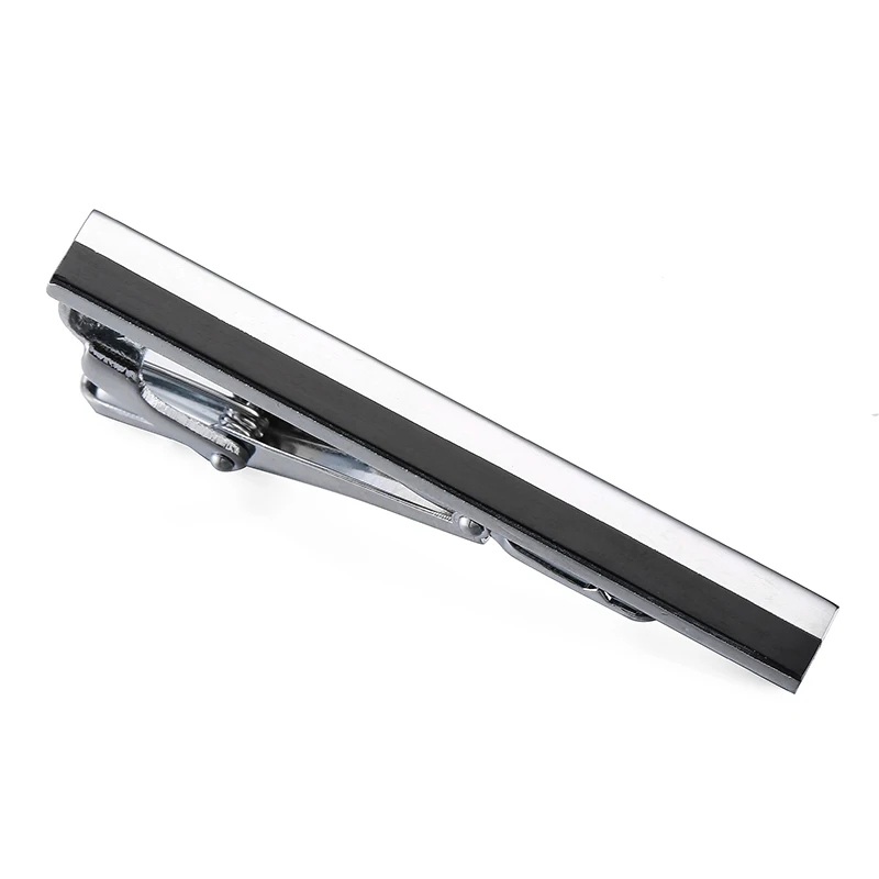 

High quality fashion business tie clip fine black and white tie clip men's wedding shirt tie pin accessories