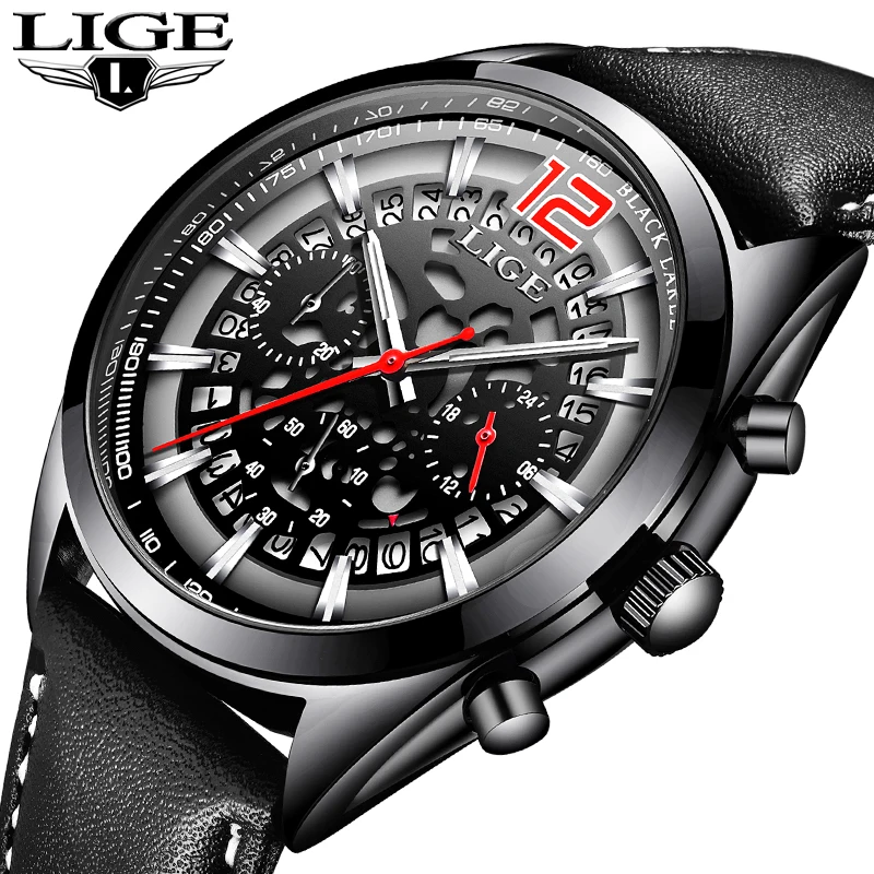 

2019 Mens Watches LIGE Top Brands Luxury Men's Military Sports Watches Waterproof Quartz Watches Date Clock Relogio Masculino