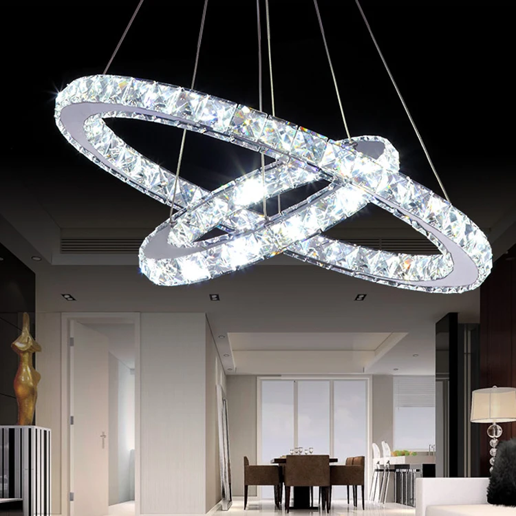 30w luxury modern crystal led pendant with unique two rings dining 30w luxury modern crystal led pendant with unique two rings dining