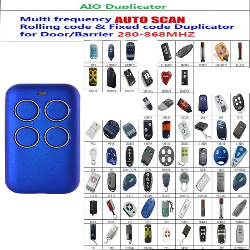

FOR multi frequency auto scan rolling code & fixed code duplicator for door/ barrier 280-868 mhz remote control GOOD
