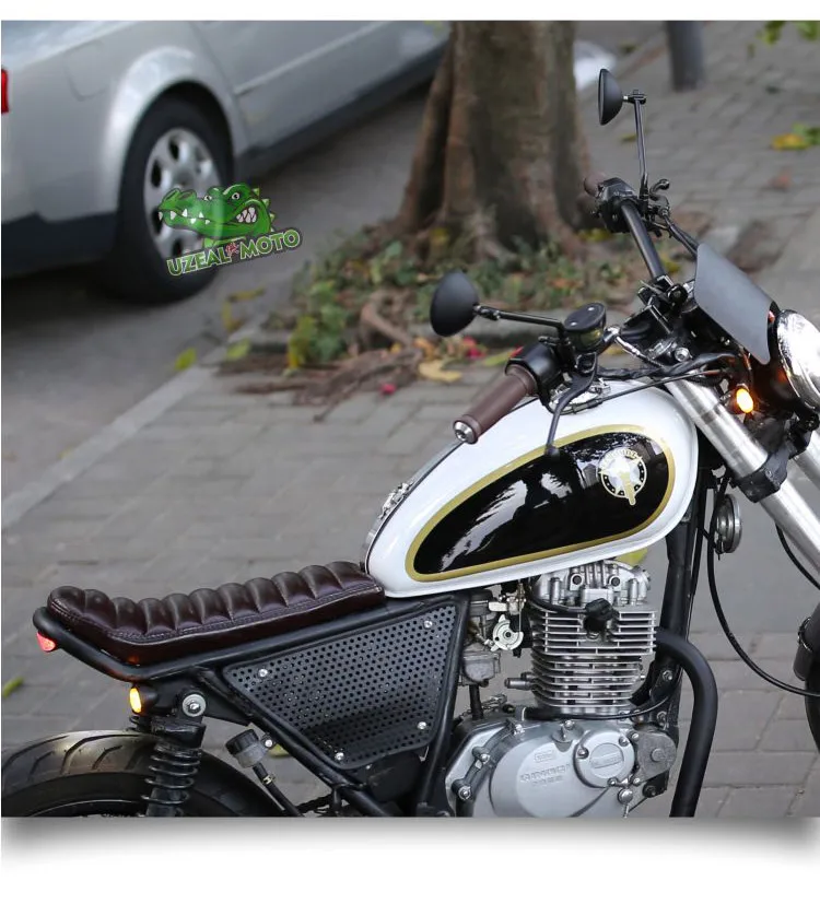 Винтажный мотоцикл Задняя положительная нить 10 мм длинная рука Круглый заднего вида Высокопрочный инженерный пластик разрешение заднего вида