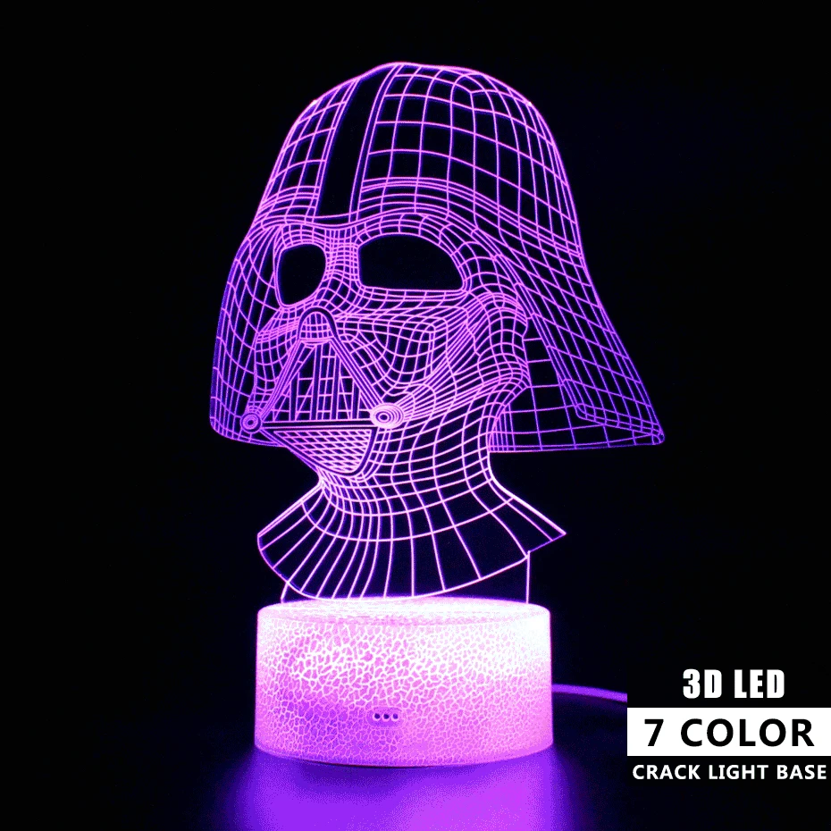 Футболка с принтом Дарта Вейдера маска лампа 3D дистанционного Управление