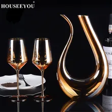 HOUSEEYOU покрытие золотого вина стеклянные чашки вина Графин конический носик подачи вина аэратор контейнер Вина Диспенсер для кухни Бар инструменты