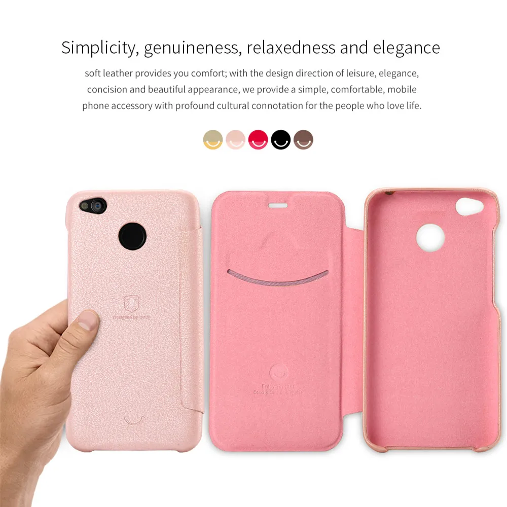 Lenuo for xiaomi redmi 4X leather case ledream series Luxury flip case cover for redmi 4