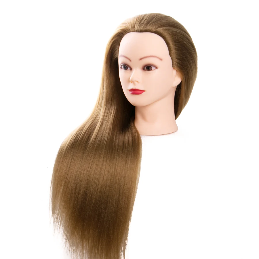 Near Me Practice Hair Mannequin Head 20in Dark Brown Synthetic