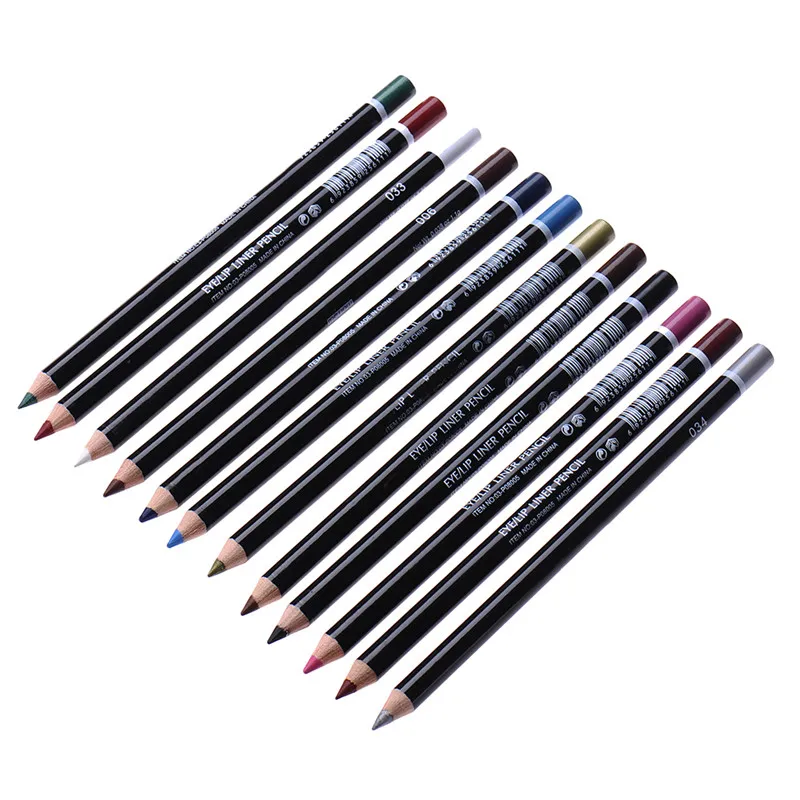 

12PCS/Lot Color/Black Make Up Beauty Pen Eyeliner Eye Liner Pencil Eyebrow Eyeshadow Cosmetics Eyes Makeup Tools