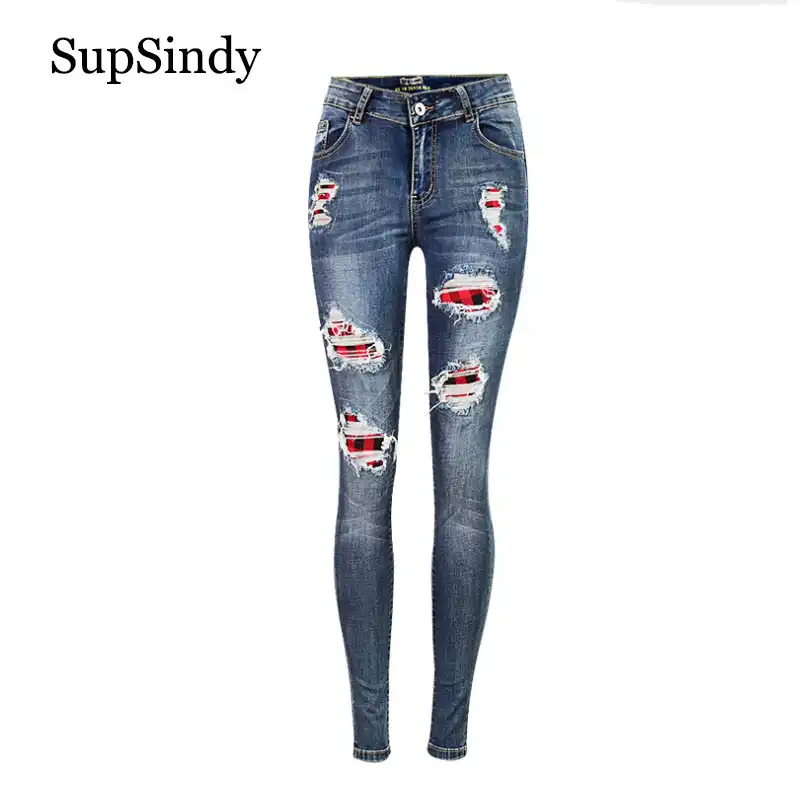 red high waisted skinny jeans