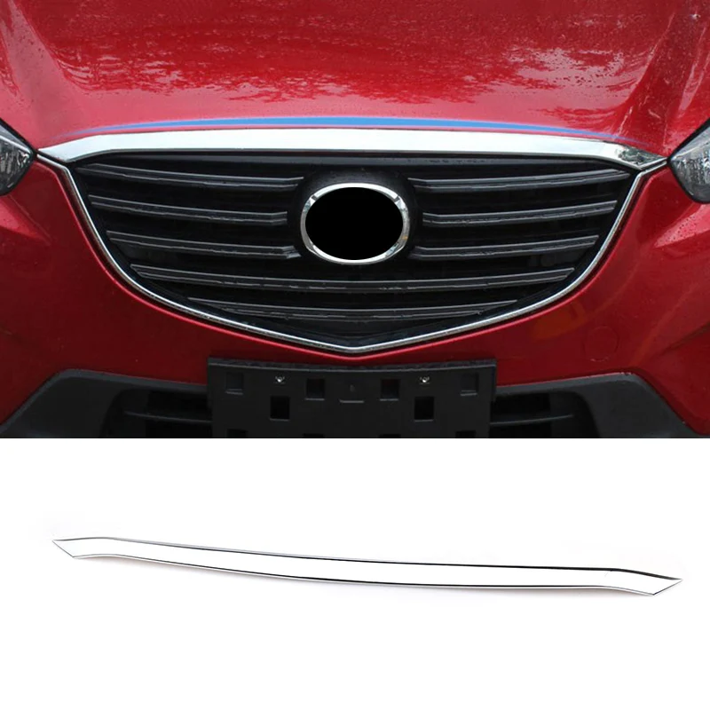 

For Mazda Cx-5 Cx5 2012 2013 2014 2015 2016 Chrome Front Hood Bonnet Grille Grill Lip Cover Trim Bar Molding Garnish Car Styling