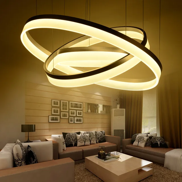 HSHIXINMAO Modern 1 2 3 Rings LED Living Room Dining Chandelier Ring HSHIXINMAO Modern 1 2 3 Rings LED Living Room Dining Chandelier Ring