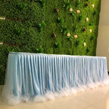 Тюлевая юбка-пачка ручной работы для стола, вечерние, свадебные, для украшения дома, для дня рождения/для вечеринки в честь рождения ребенка, шифоновая юбка для стола