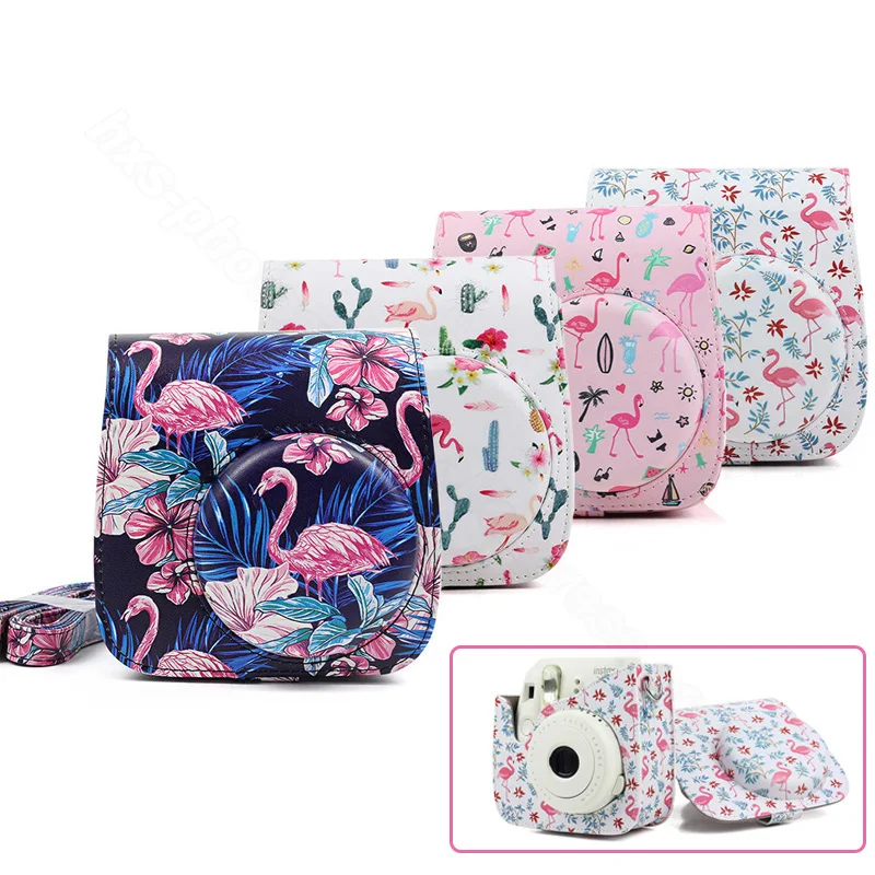 Fujifilm Instax Mini 8 Mini 9 Camera Protector, PU Leather Pouch Instant Film Camera Accessories, Shoulder Strap Camera Bag