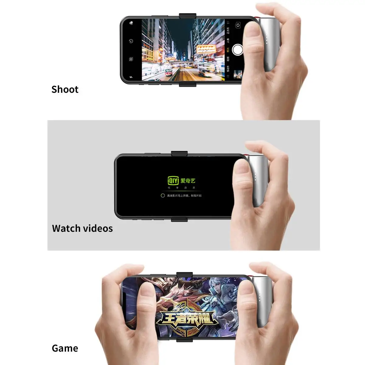 Зарядное устройство ROCK type C с быстрой зарядкой и зажимом для задней панели 5000 мАч с беспроводным Bluetooth держателем для фотосъемки телефона для Xiaomi для samsung
