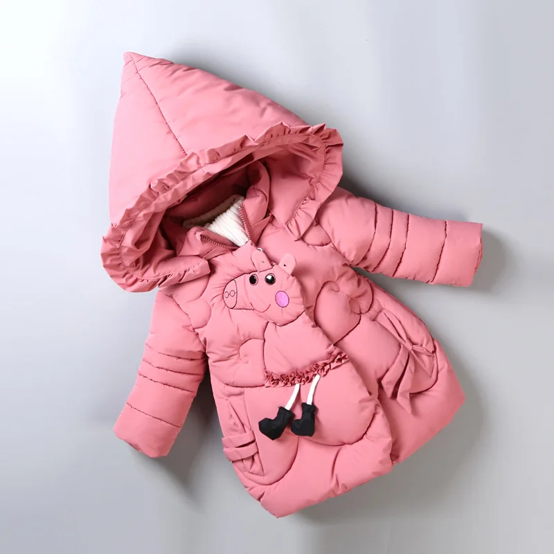 

BibiCola Girls jackets 2018 fashion Hooded Clothing Thicken Down Coat Kids Girls Winter Warm Snowsuits Casual Velvet Outerwear