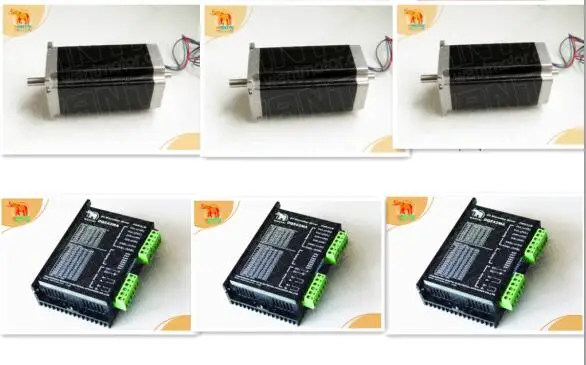 

3AXIS Wantai Nema23 Dual Shaft 57BYGH115-003B Stepper Motor 3Nm 425oz-in&Driver DQ542MA 50V 4.2A engraving cutting machine