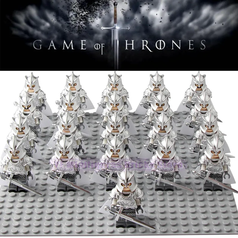 

Game of Thrones Kingsguard Legoed Action Figure Corps Medieval Knight Soldiers Army Infantry Building Blocks Children Gift Toys