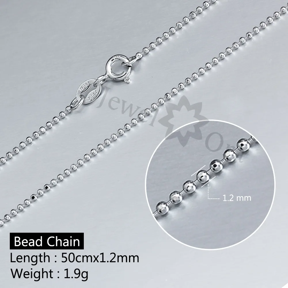 Beads Chain 925 Sterling Silver Necklaces For Women 45cm / 50cm Necklaces & Pendants Best Gift (JewelOra NE101887)