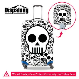 Dispalang горячие путешествия багаж чемодан защитный чехол для багажник случае применяются к 18 ''-30'' череп печати водонепроницаемая пыле