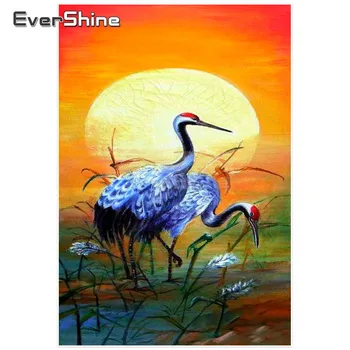 

Evershine Diy Diamond Painting Cross Stitch Animals Full Square Diamond Embroidery Crane Picture Diamond Mosaic Home Decoration
