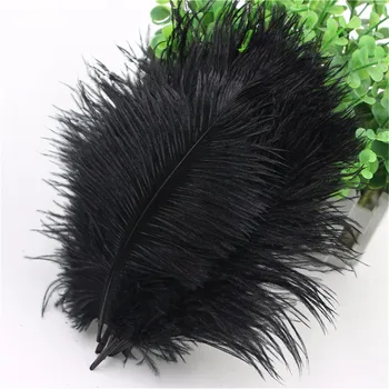 

20-25cm 8-10 inches wedding party decoration black ostrich feather Events cloth feathers for craft ostrich plumes 100pcs/lot