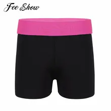 FEESHOW Дети Высокое качество широкий эластичный пояс мальчик-вырезать Activewear Шорты для йоги для спорта гимнастические тренировки девушка шорты для танцев
