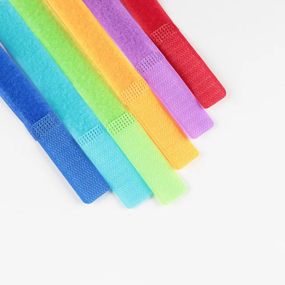 

10 pieces wholesale 18 * 2 cm nylon reusable computer data cable strap velcro power cord tie line with line