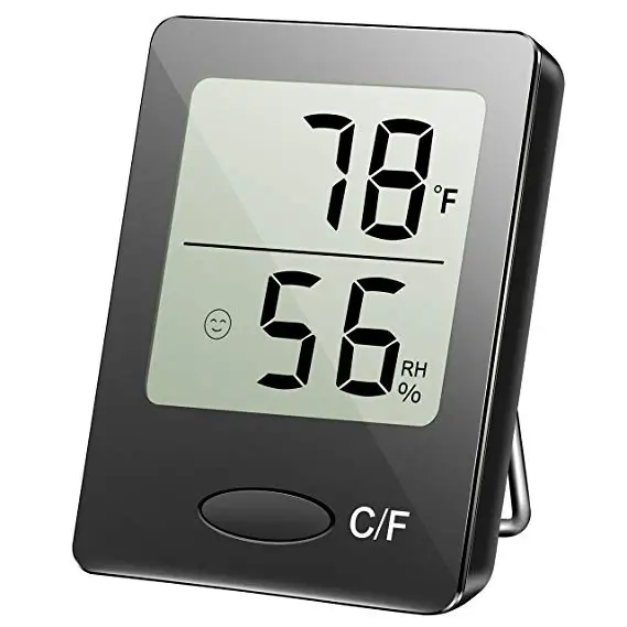 

YOOAP MINI Digital Thermometer with Hygrometer Thermo-Hygrometer Hygrometer Humidity Room Thermometer 4.5*1.6*5.8cm (Black)