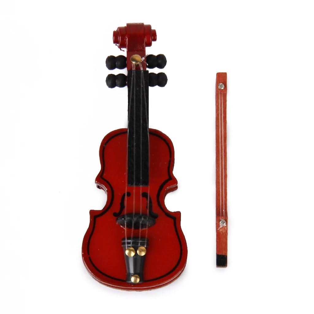3 Mini Violons Décoratifs En Bois – Modèle Miniature 8.3x3.2x1.5 Cm, Décoration Maison Ou Cadeau - 4