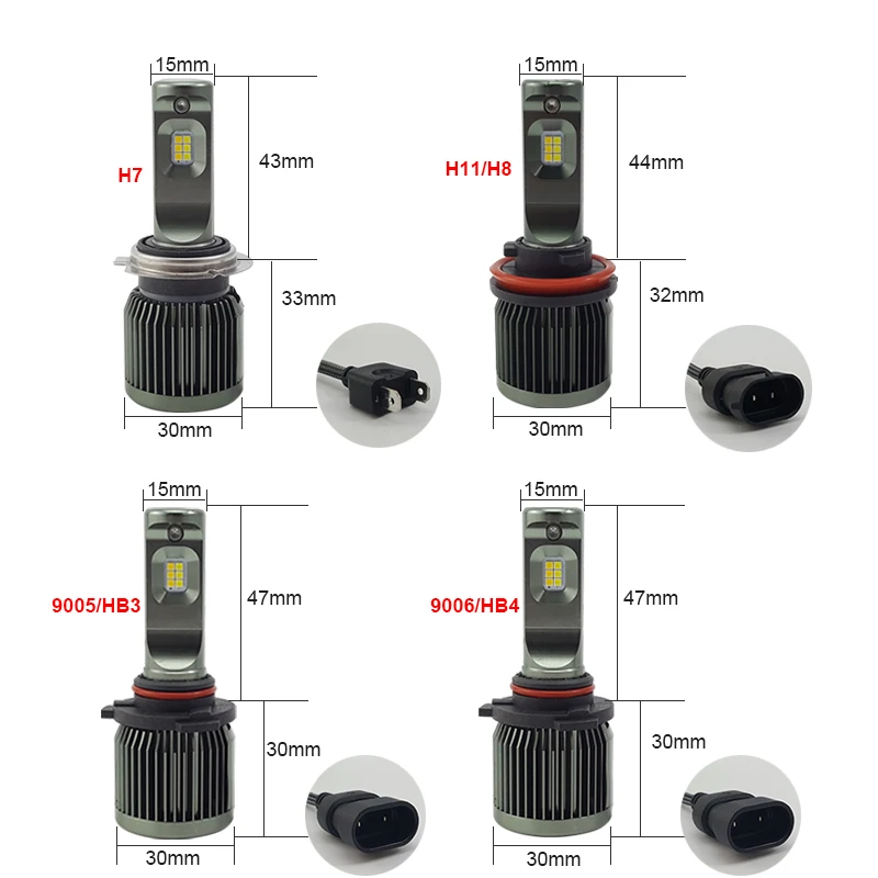 CNSUNNYLIGHT High Brightness H11 H8 9005 9006 H7 LED Car Fog Light Bulbs 3000K 6000K (8)