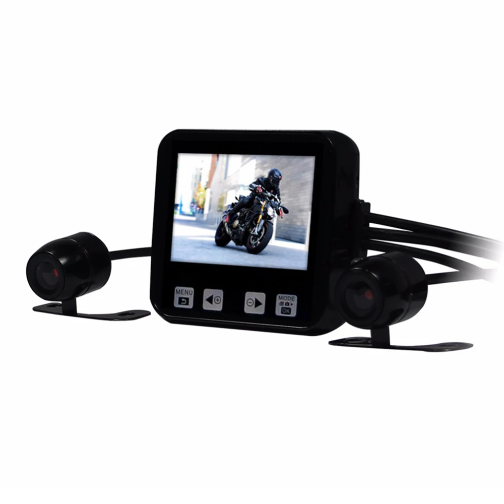 C6 2 дюймов мини Видеорегистраторы для мотоциклов клавишей полная HD 720P Водонепроницаемый двойной камеры автомобиля тире видео Регистраторы