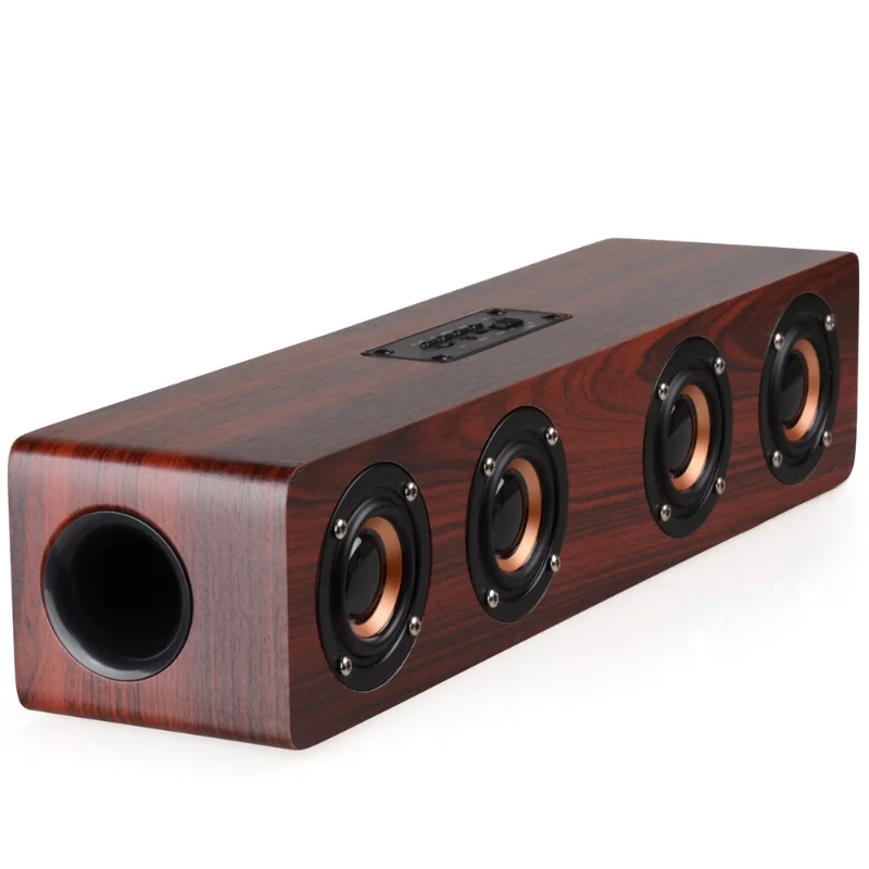 Деревянный беспроводной Bluetooth динамик Портативный hifi шок бас Altavoz TF Caixa де сом