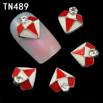

10Pcs 3D Glitter Decorations Red Diamond Design Nail Art Gel Sticker Adhesives Rhinestones For Nail Manicure Styling Tools TN489