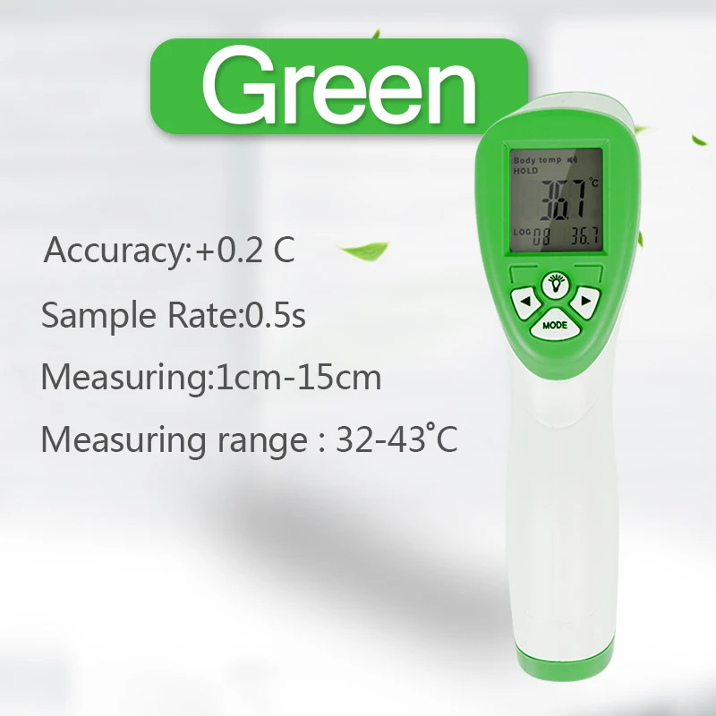 DT-8809C Мультифункциональный светодиодный цифровой инфракрасный бесконтактный ручной термометр для детей и взрослых, измеритель температуры - Цвет: Green without box
